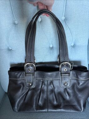 Free Shipping! Vintage Y2k Coach Black Soho Leather Shoulder Tote
